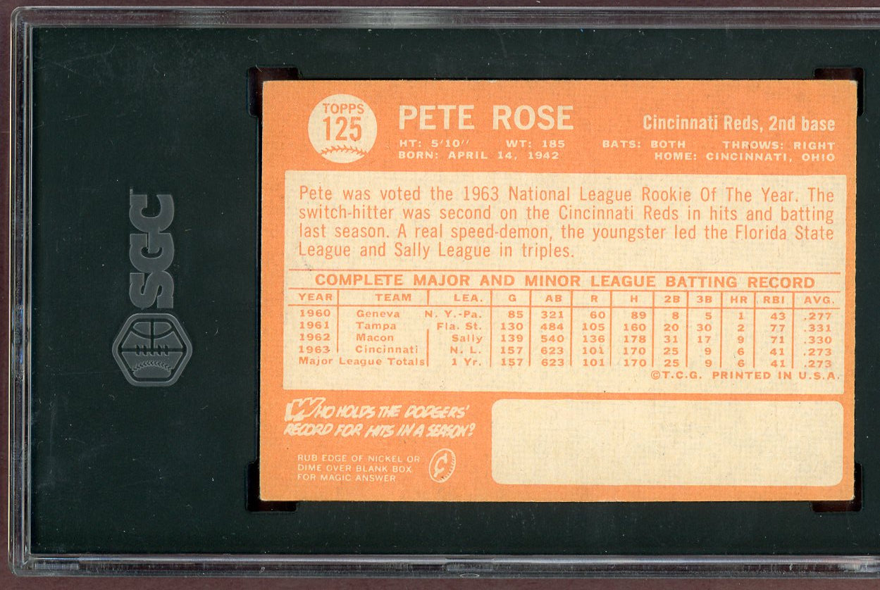 1964 Topps Baseball #125 Pete Rose Reds SGC 4 VG-EX 560979