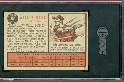 1962 Topps Baseball #300 Willie Mays Giants SGC 5 EX 560980