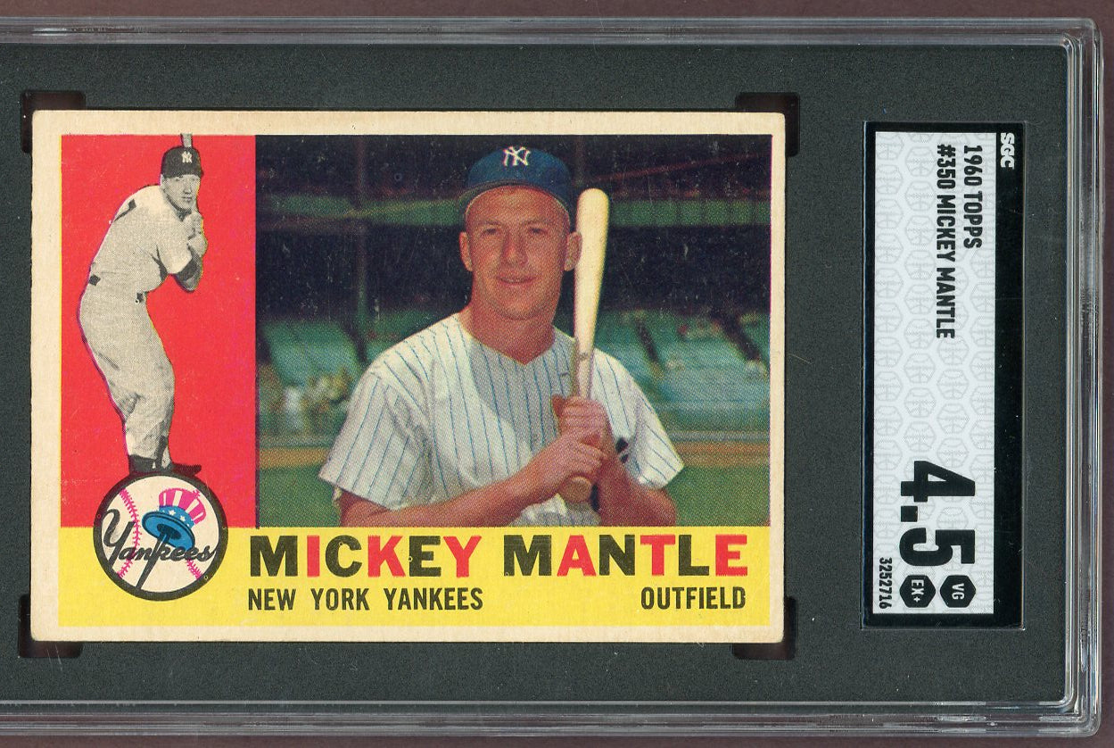 1960 Topps Baseball #350 Mickey Mantle Yankees SGC 4.5 VG-EX+ 560983