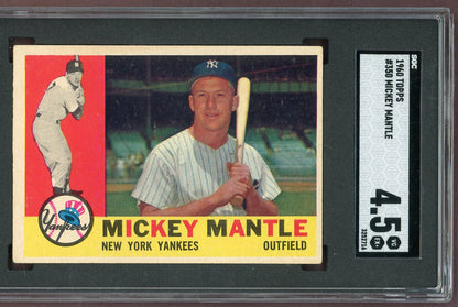 1960 Topps Baseball #350 Mickey Mantle Yankees SGC 4.5 VG-EX+ 560983