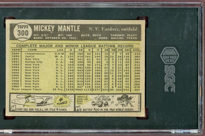 1961 Topps Baseball #300 Mickey Mantle Yankees SGC 5.5 EX+ 560984