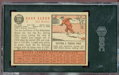 1962 Topps Baseball #320 Hank Aaron Braves SGC 6 EX-MT 560985