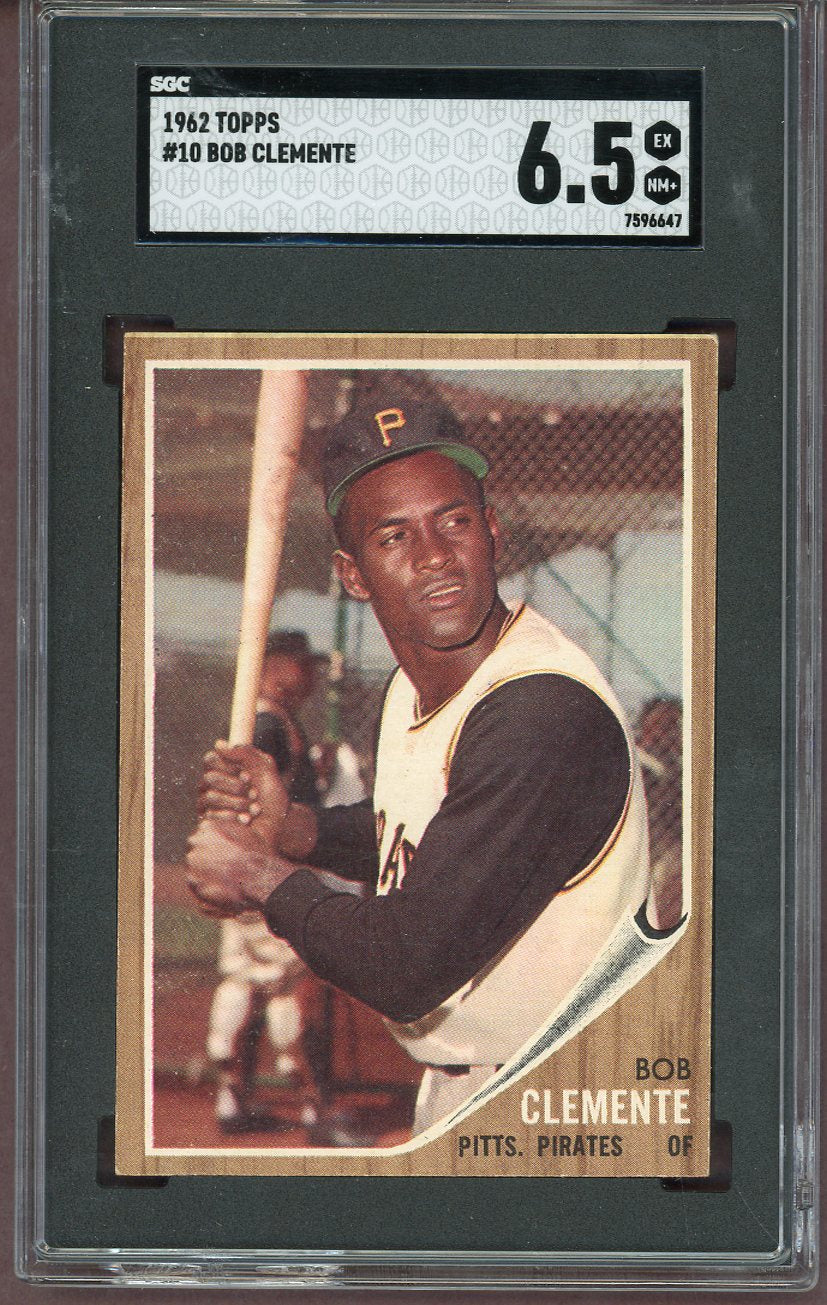 1962 Topps Baseball #010 Roberto Clemente Pirates SGC 6.5 EX-MT+ 560989