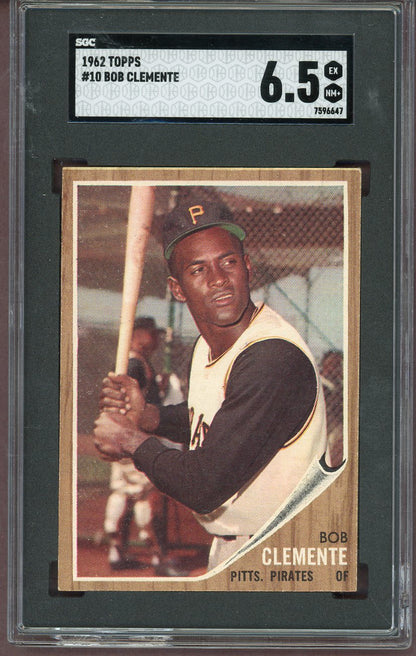 1962 Topps Baseball #010 Roberto Clemente Pirates SGC 6.5 EX-MT+ 560989
