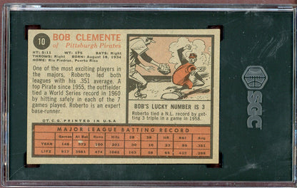 1962 Topps Baseball #010 Roberto Clemente Pirates SGC 6.5 EX-MT+ 560989