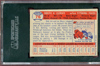 1957 Topps Baseball #076 Roberto Clemente Pirates SGC 6 EX-MT 560992