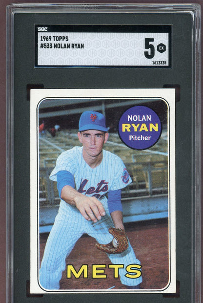 1969 Topps Baseball #533 Nolan Ryan Mets SGC 5 EX 560995