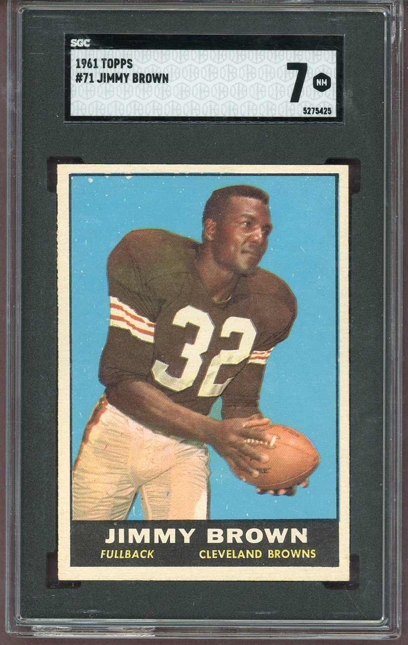 1961 Topps Football #071 Jim Brown Browns SGC 7 NM 560997