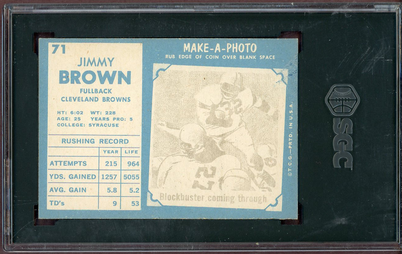 1961 Topps Football #071 Jim Brown Browns SGC 7 NM 560997