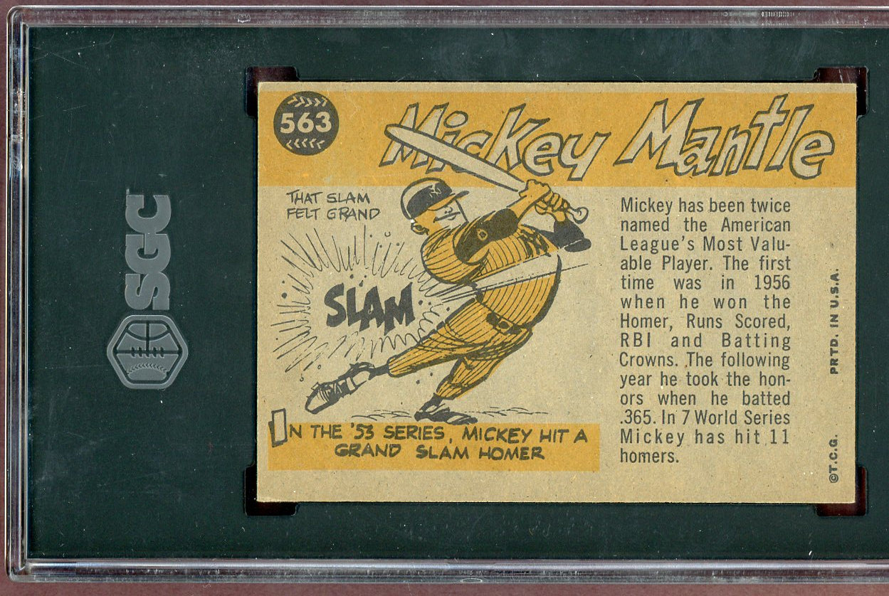 1960 Topps Baseball #563 Mickey Mantle A.S. Yankees SGC 6 EX-MT 560999