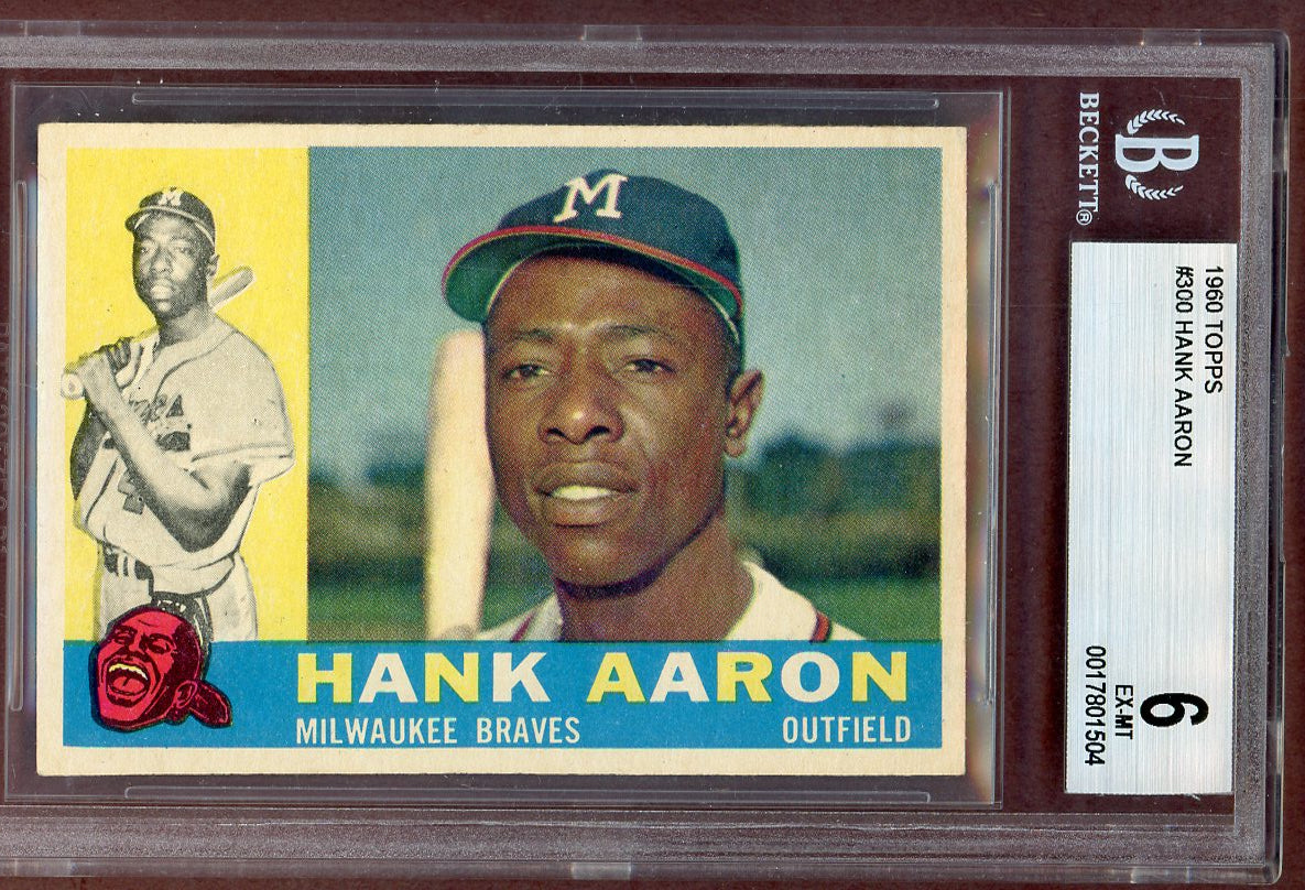 1960 Topps Baseball #300 Hank Aaron Braves BVG 6 EX-MT 561004