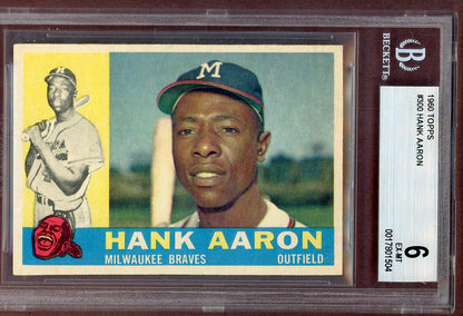1960 Topps Baseball #300 Hank Aaron Braves BVG 6 EX-MT 561004