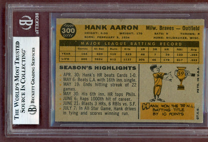 1960 Topps Baseball #300 Hank Aaron Braves BVG 6 EX-MT 561004
