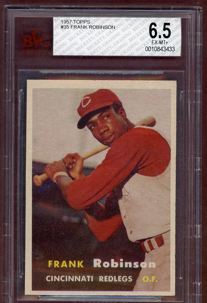 1957 Topps Baseball #035 Frank Robinson Reds BVG 6.5 EX-MT+ 561008