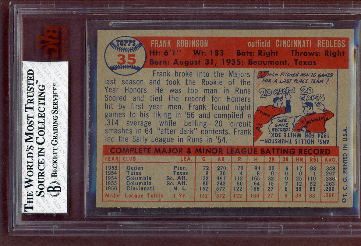 1957 Topps Baseball #035 Frank Robinson Reds BVG 6.5 EX-MT+ 561008