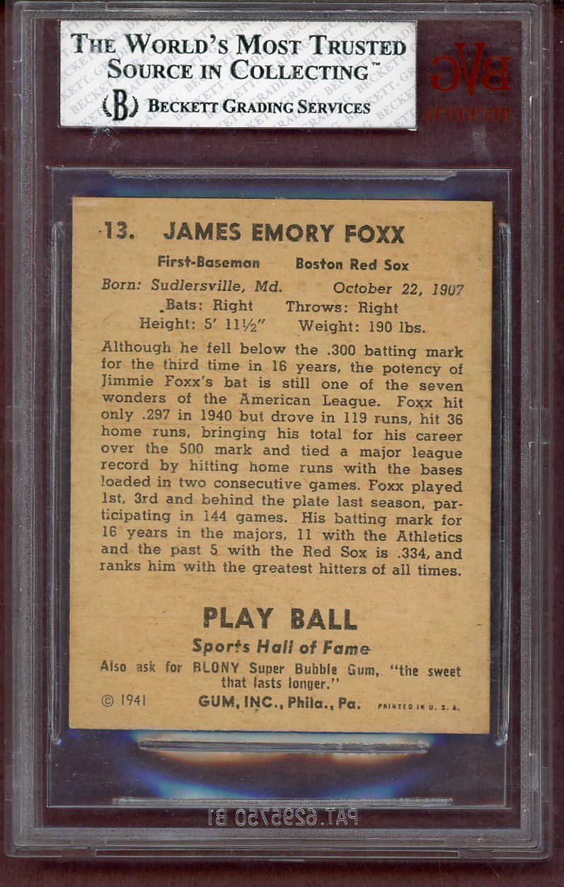 1941 Play Ball #013 Jimmie Foxx Red Sox BVG 7.5 NM+ 561009