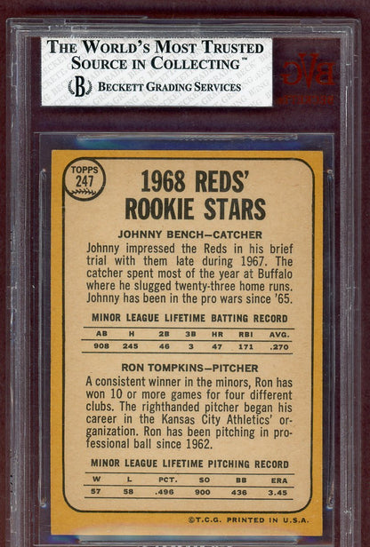 1968 Topps Baseball #247 Johnny Bench Reds BVG 7.5 NM+ 561011
