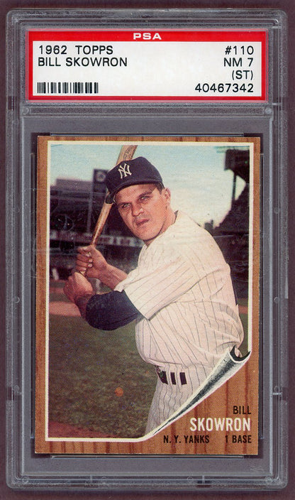 1962 Topps Baseball #110 Bill Skowron Yankees PSA 7 NM St 561048
