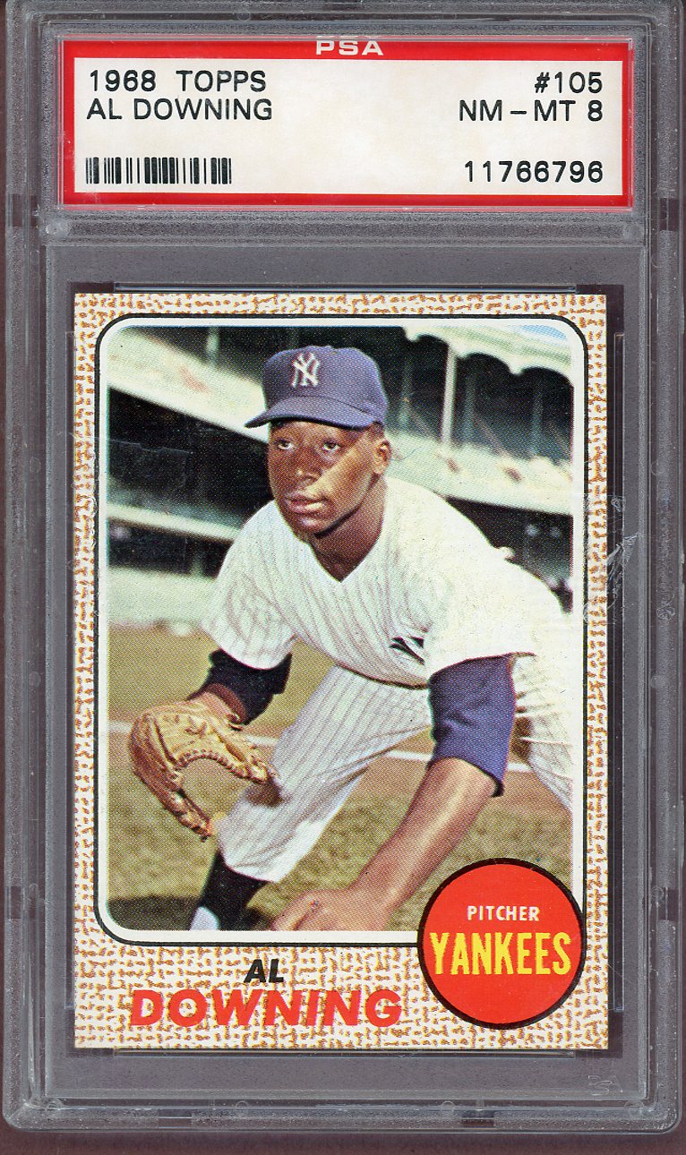 1968 Topps Baseball #105 Al Downing Yankees PSA 8 NM/MT 561053