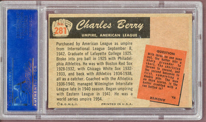1955 Bowman Baseball #281 Charles Berry Umpire PSA 7 NM 561054