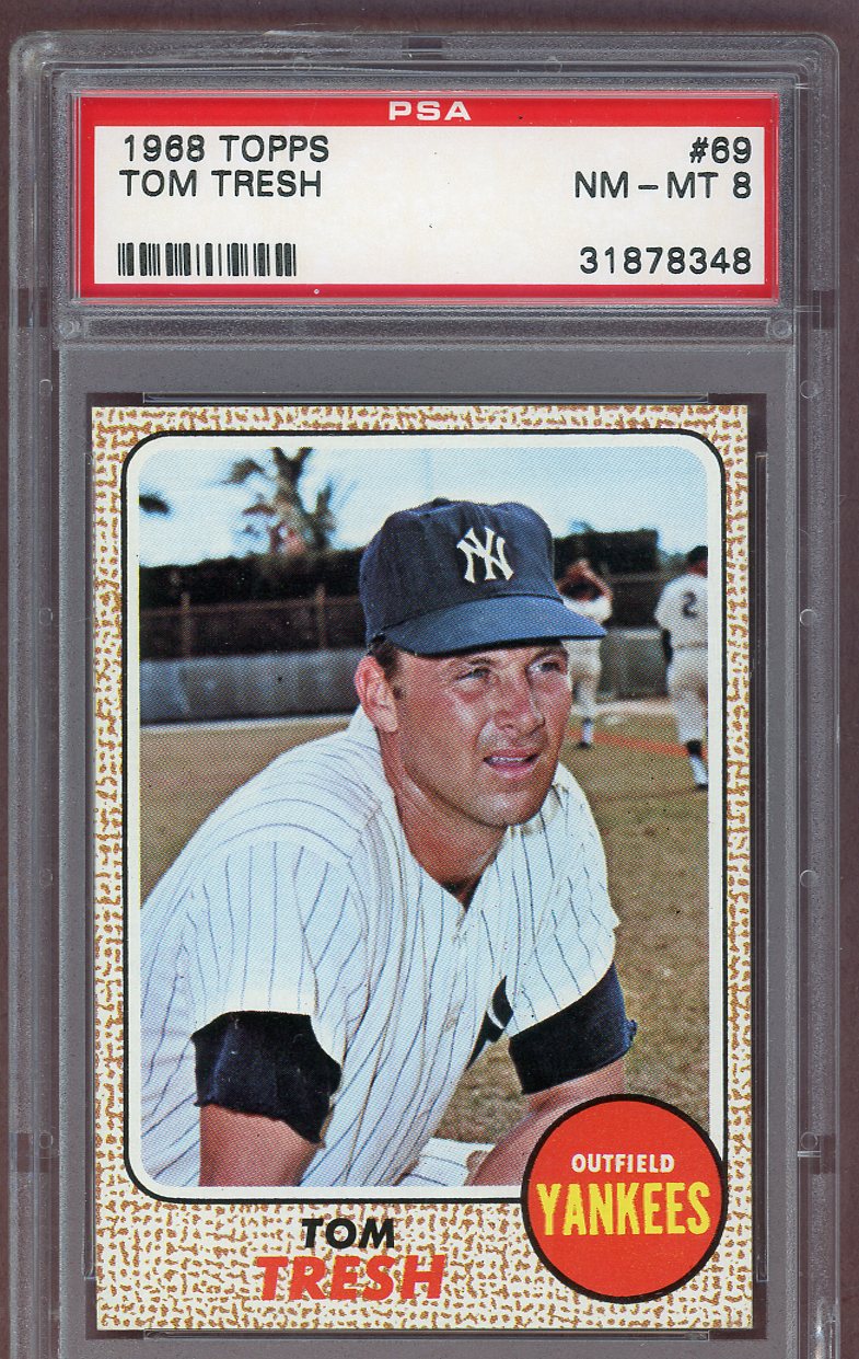 1968 Topps Baseball #069 Tom Tresh Yankees PSA 8 NM/MT 561055