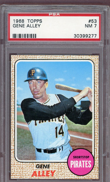 1968 Topps Baseball #053 Gene Alley Pirates PSA 7 NM 561056