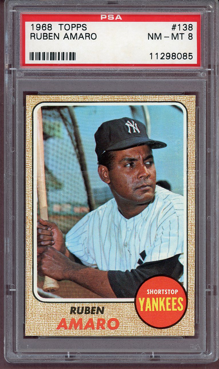 1968 Topps Baseball #138 Ruben Amaro Yankees PSA 8 NM/MT 561058