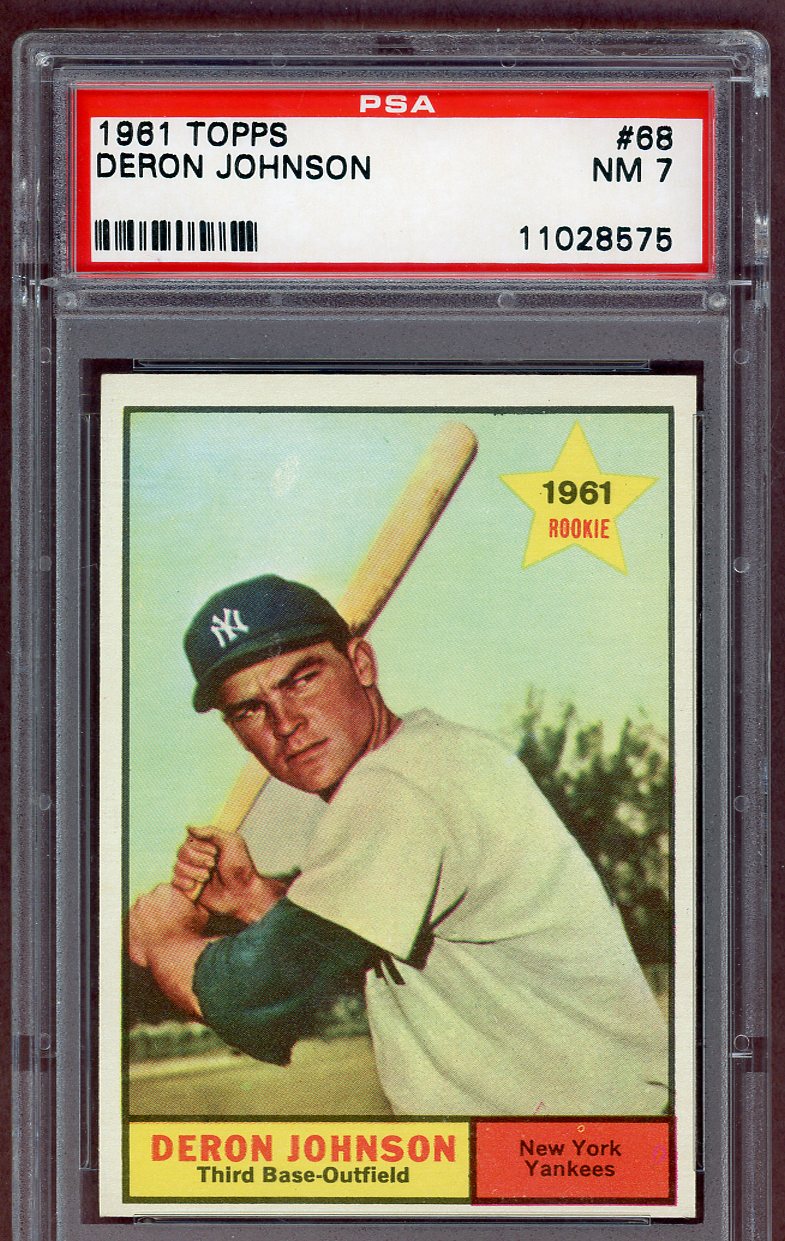 1961 Topps Baseball #068 Deron Johnson Yankees PSA 7 NM 561059
