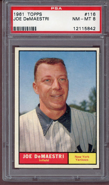 1961 Topps Baseball #116 Joe Demaestri Yankees PSA 8 NM/MT 561061
