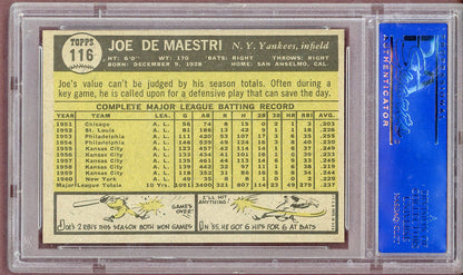 1961 Topps Baseball #116 Joe Demaestri Yankees PSA 8 NM/MT 561061
