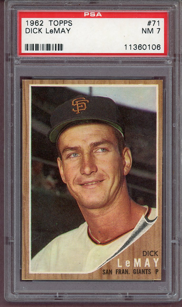 1962 Topps Baseball #071 Dick Lemay Giants PSA 7 NM 561062