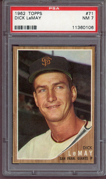 1962 Topps Baseball #071 Dick Lemay Giants PSA 7 NM 561062