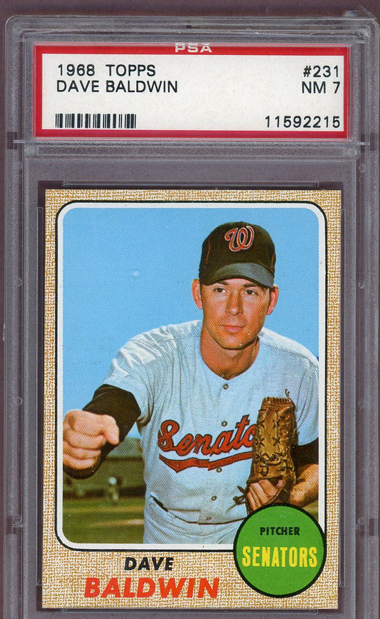 1968 Topps Baseball #231 Dave Baldwin Senators PSA 7 NM 561064