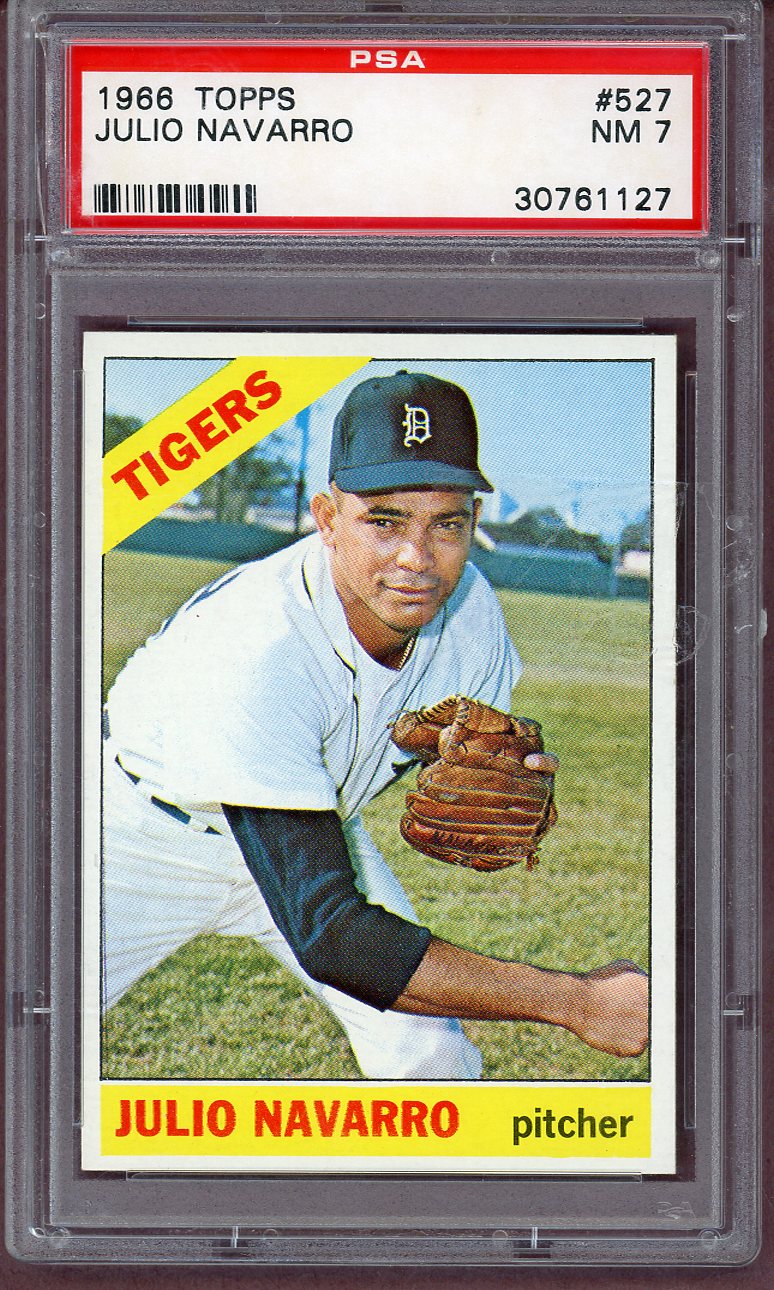 1966 Topps Baseball #527 Julio Navarro Tigers PSA 7 NM 561069