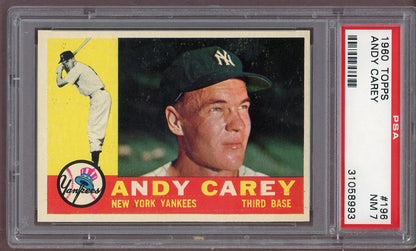 1960 Topps Baseball #196 Andy Carey Yankees PSA 7 NM 561070