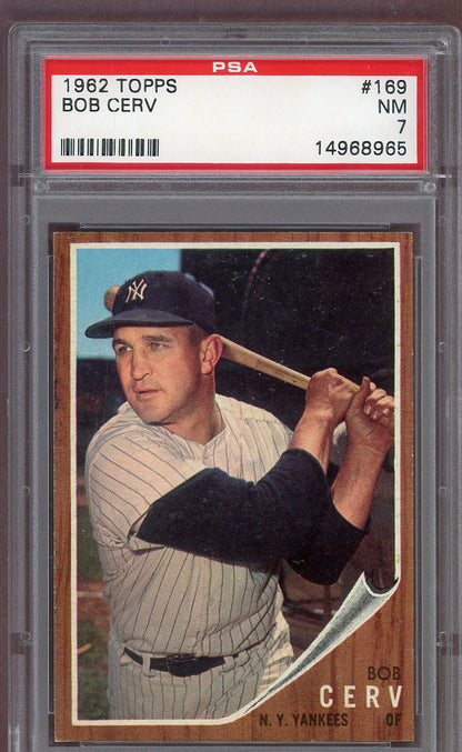 1962 Topps Baseball #169 Bob Cerv Yankees PSA 7 NM 561072