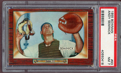 1955 Bowman Baseball #093 Andy Seminick Reds PSA 7 NM 561073