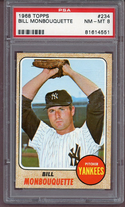 1968 Topps Baseball #234 Bill Monbouquette Yankees PSA 8 NM/MT 561074