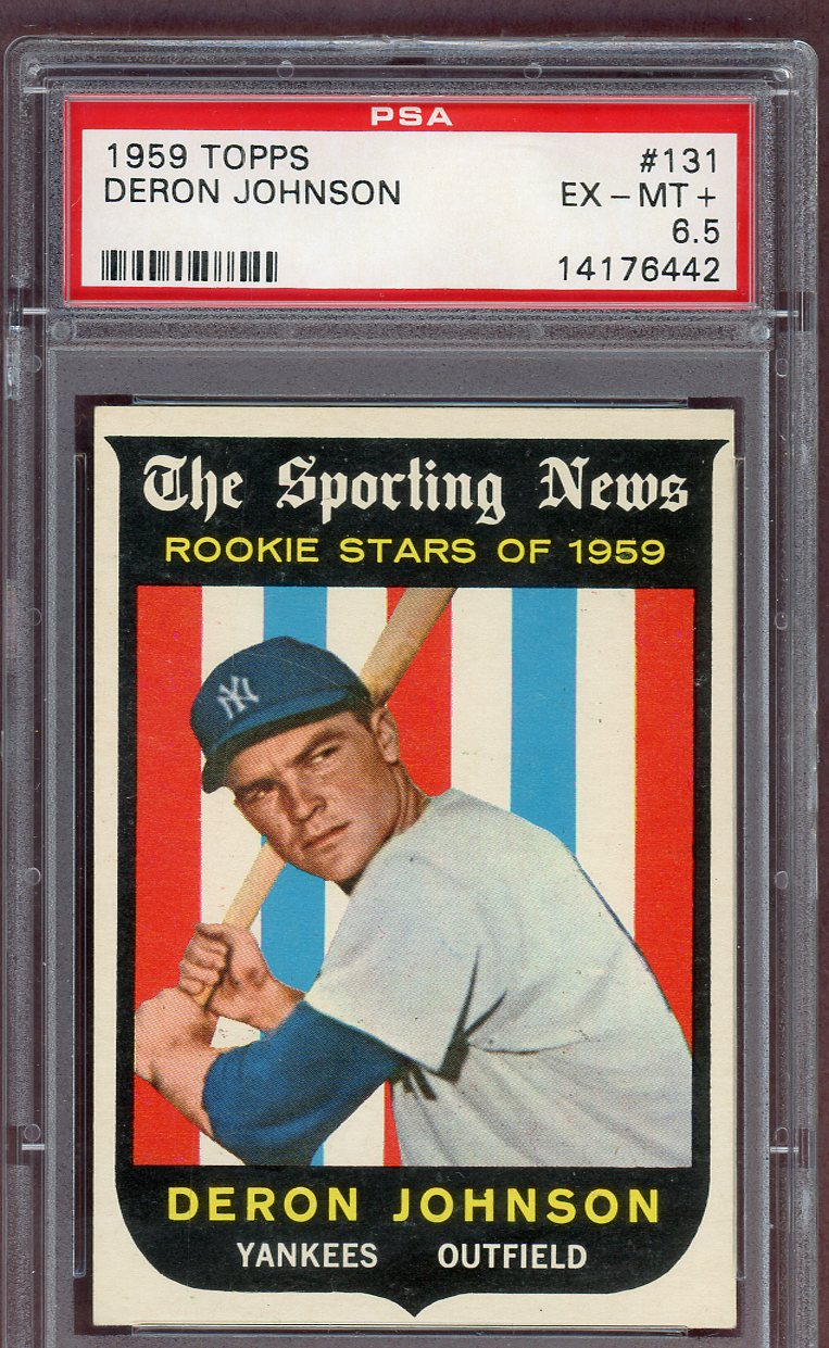1959 Topps Baseball #131 Deron Johnson Yankees PSA 6.5 EX-MT+ 561076