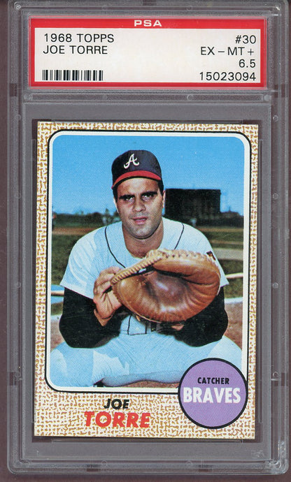 1968 Topps Baseball #030 Joe Torre Braves PSA 6.5 EX-MT+ 561078