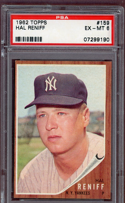 1962 Topps Baseball #159 Hal Reniff Yankees PSA 6 EX-MT 561080