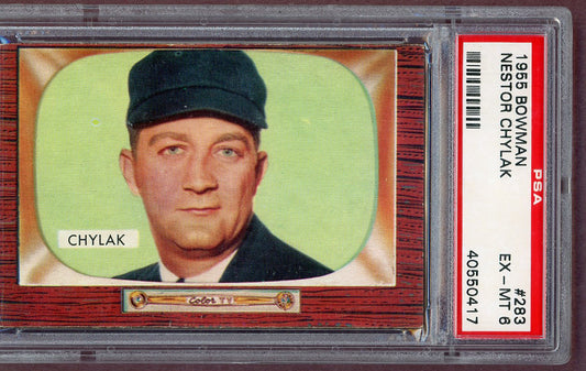 1955 Bowman Baseball #283 Nestor Chylak Umpire PSA 6 EX-MT 561083