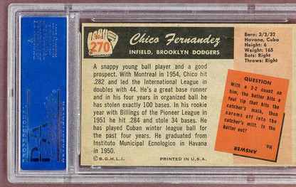 1955 Bowman Baseball #270 Chico Fernandez Dodgers PSA 6 EX-MT 561087