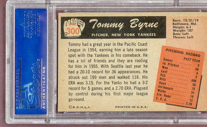 1955 Bowman Baseball #300 Tommy Byrne Yankees PSA 6.5 EX-MT+ 561088