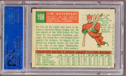 1959 Topps Baseball #198 Jim Davenport Giants PSA 6 EX-MT 561089