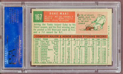 1959 Topps Baseball #167 Duke Maas Yankees PSA 6 EX-MT 561090