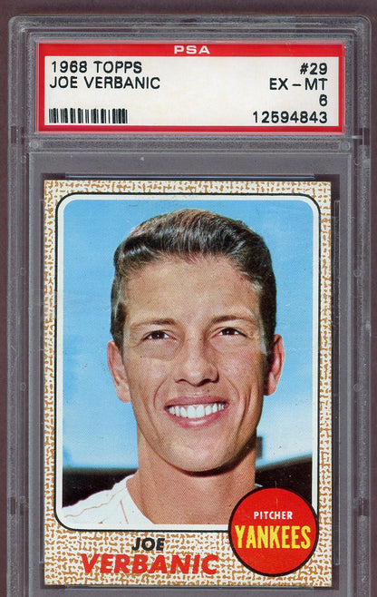 1968 Topps Baseball #029 Joe Verbanic Yankees PSA 6 EX-MT 561091