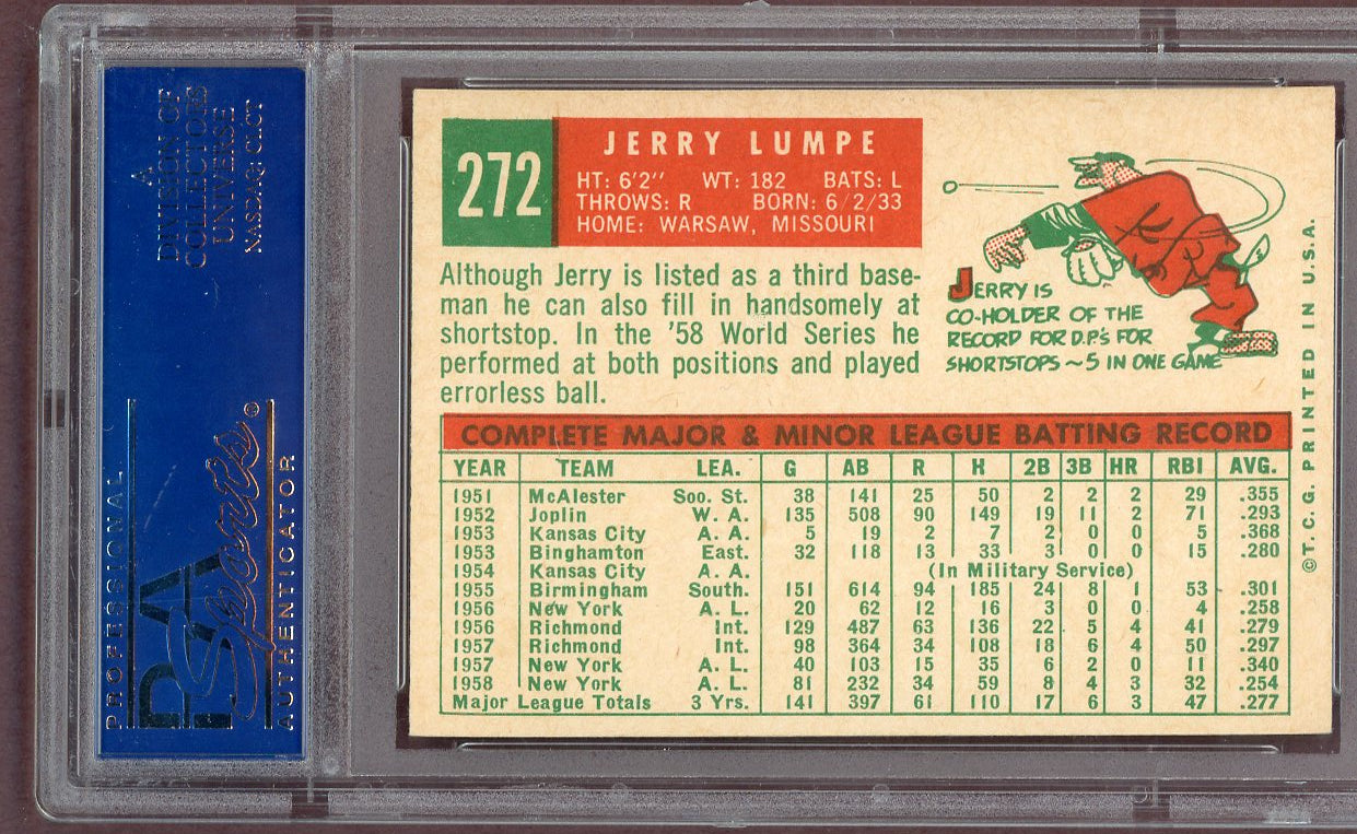 1959 Topps Baseball #272 Jerry Lumpe Yankees PSA 6 EX-MT 561092