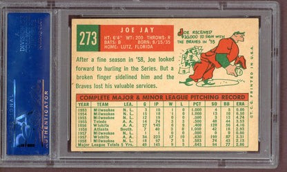1959 Topps Baseball #273 Joe Jay Braves PSA 6 EX-MT 561093