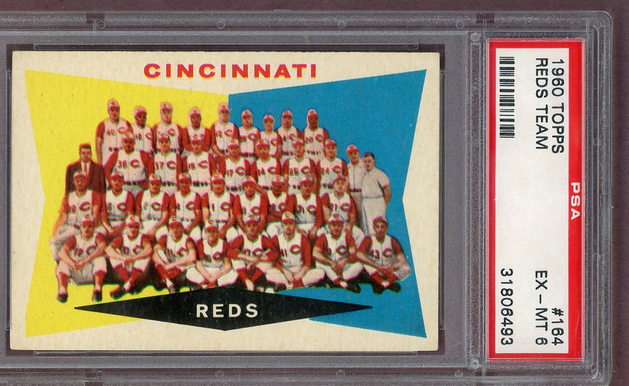 1960 Topps Baseball #164 Cincinnati Reds Team PSA 6 EX-MT 561096